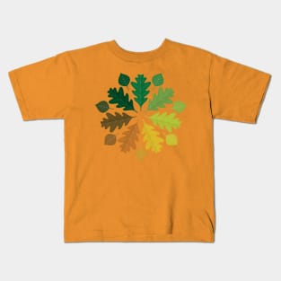 Autumn Fall Leaves Kaleidoscope Kids T-Shirt